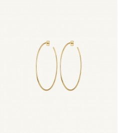 Round Brass Long Earrings