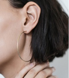 Round Brass Long Earrings